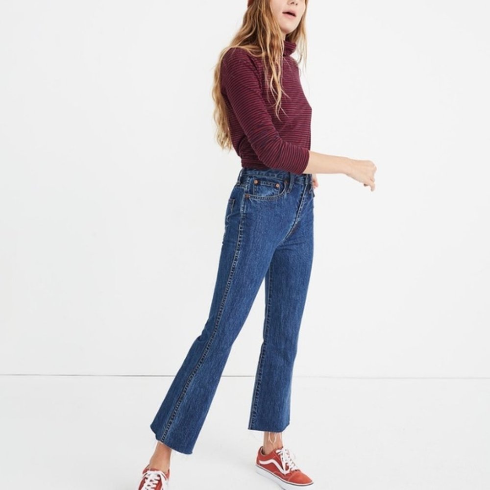 Women's  Madewell Rigid Demi-Boot Crop in MacGill Wash Jeans W23
